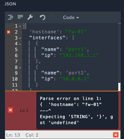 Json Error