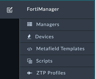 FortiManager dropdown