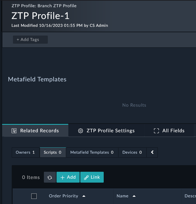 Add ZTP Profile Script
