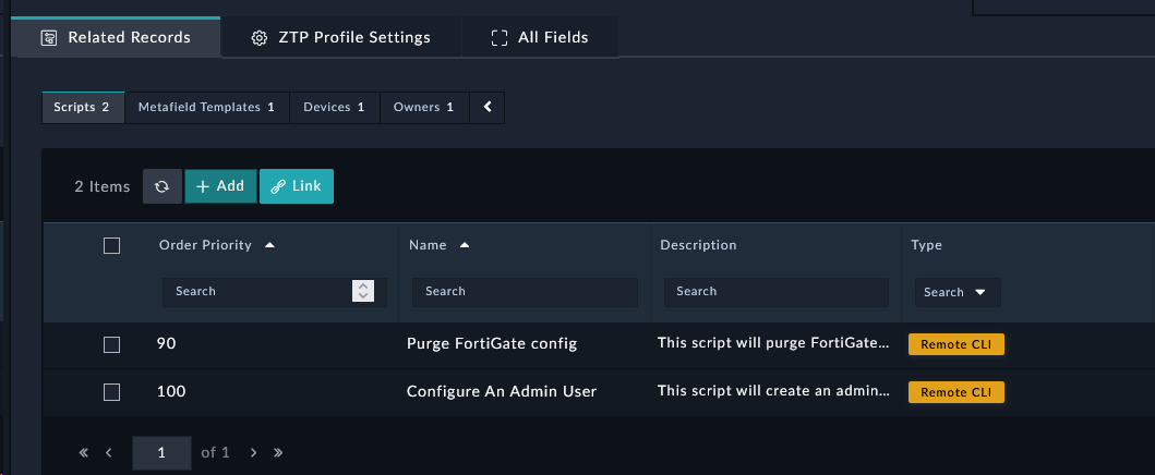 CLI Script ZTP Profile
