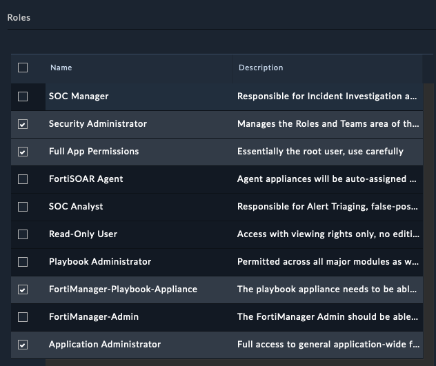 Playbook Role Configuration