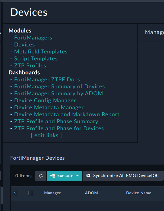 Sync device dbs