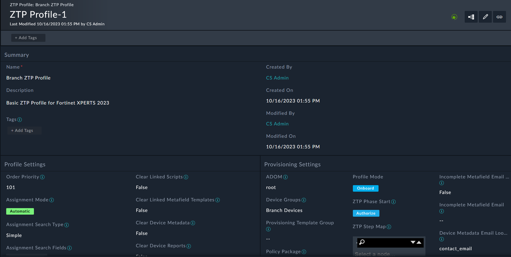 ZTP Profile